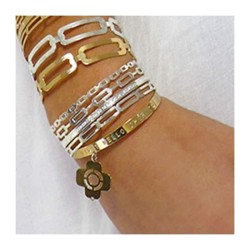 Manchette Link plaquée argent-Acquadila-1544