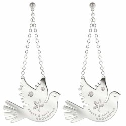 Boucle d’oreilles Peace Colombe - plaqué argent-Acquadila-1600