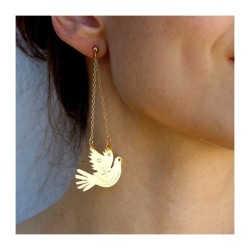 Boucle d’oreilles Peace Colombe - plaqué argent-Acquadila-1601