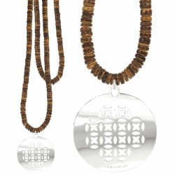 Sautoir Mandala bois argent-Acquadila-1813