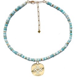 Tour de cou Angkor turquoise Mandala-Acquadila-2876