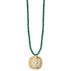 Sautoir agate émeraude - grand Mandala-Acquadila-3090