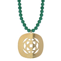 Sautoir agate émeraude - grand Mandala-Acquadila-3091
