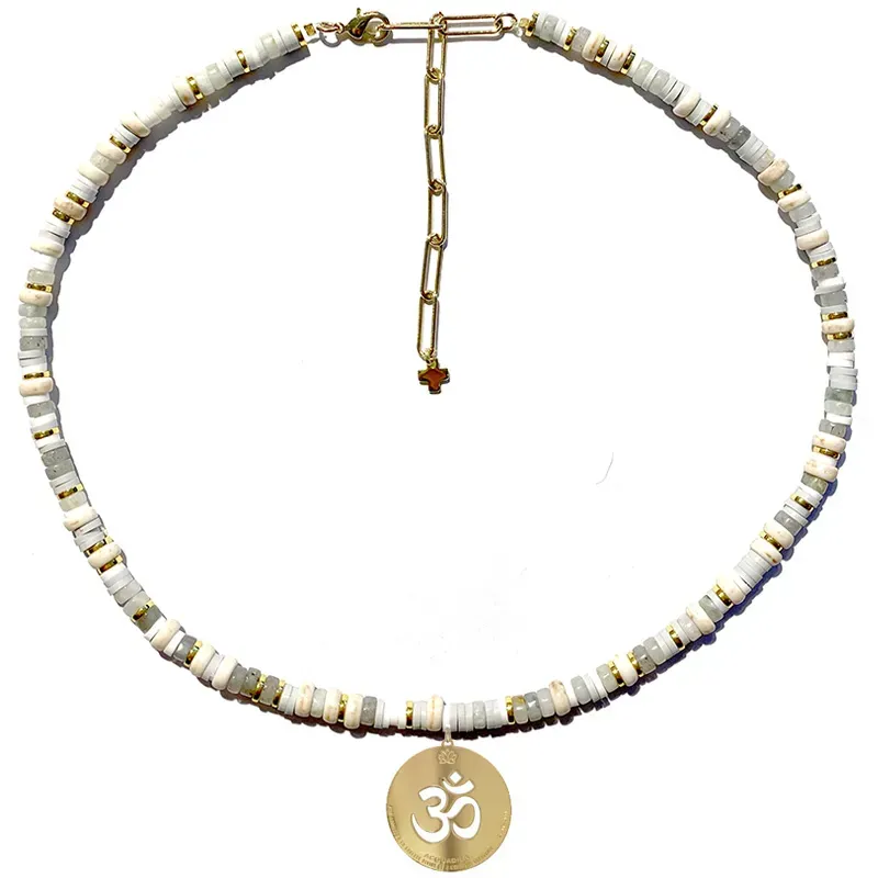 Tour de cou Gris Om - Harmonie & Paix Intérieure
