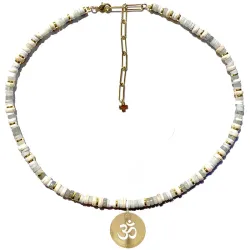 Tour de cou Gris Om - Harmonie & Paix Intérieure