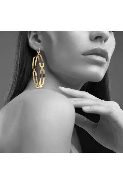 Créoles Maxi Link - doré - Bijoux fait main en Corse