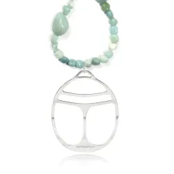 Sautoir Rivière Scarabée argent - Audacieux et captivant.