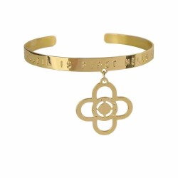 Jonc message gravé Trefle doré-Acquadila-416