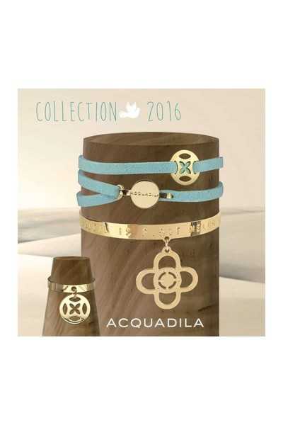 Jonc message gravé Trefle doré-Acquadila-418